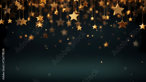Flat lay composition for festive background with festive decorations and stars © Derby