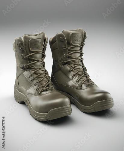 military boots  isolated white background 