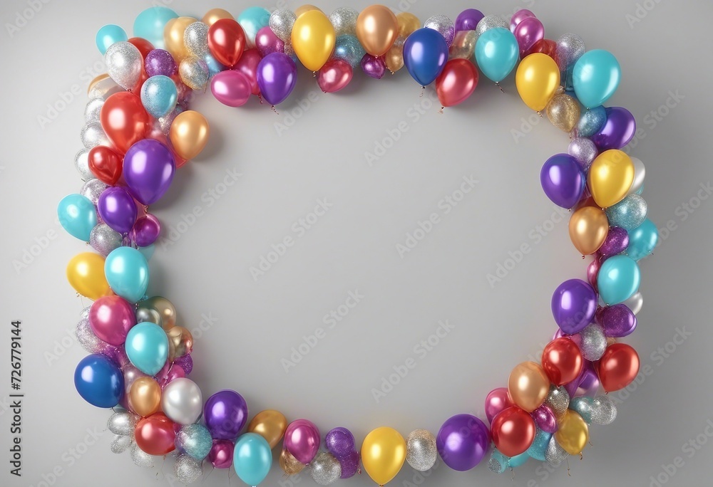 3d balloon frame with writing space in center. 3d balloon frame with writing space in center.