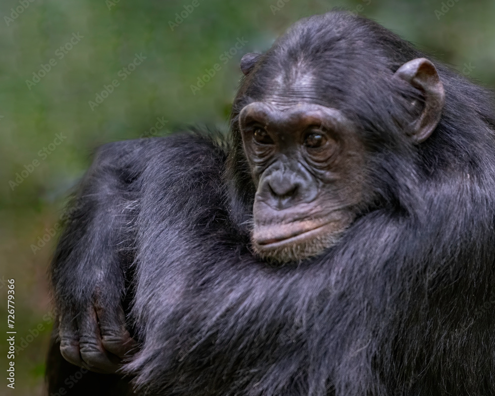 Chimpanzee (Pan troglodytes), Kibble National Park, Uganda, Africa Chimpanzee (Pan troglodytes), Kibble National Park, Uganda, Africa