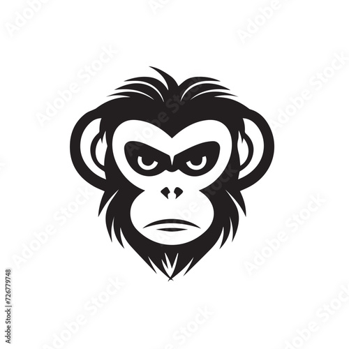 Monkey in cartoon, doodle style . Image for t shirt. Isolated 2d vector illustration in logo, icon, sketch style, Eps 10, black and white. AI Generative