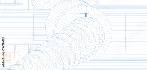 BIM (Building Information Modeling) ventilation system design 3d illustration.