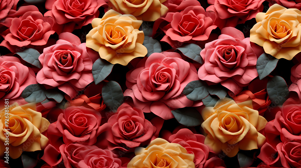 Fototapeta premium Colorful flowers background, spring season concept