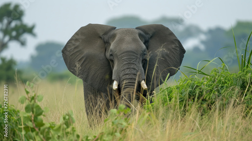 Huge elephant in jungle
