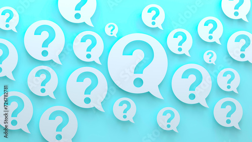 turquoise question marks photo