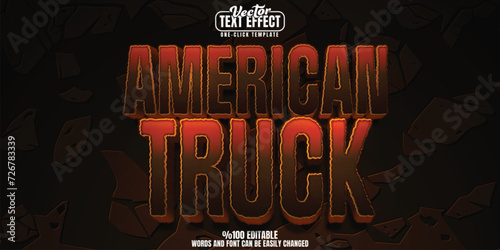 American truck editable text effect, customizable offroad and 4x4 3D font style