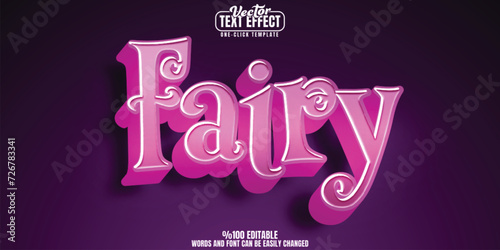 Fairy editable text effect, customizable child and princess 3D font style