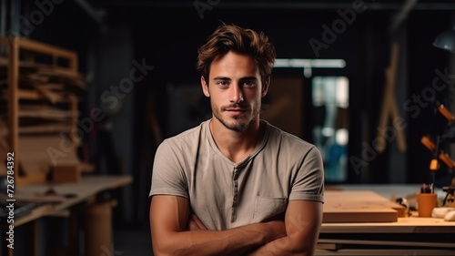 Portrait of a young man in a design studio 