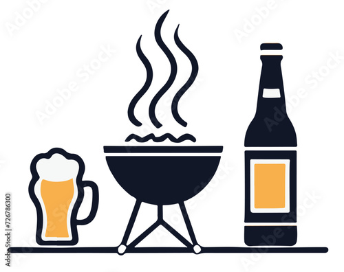 Majówka piwo i grill ilustracja