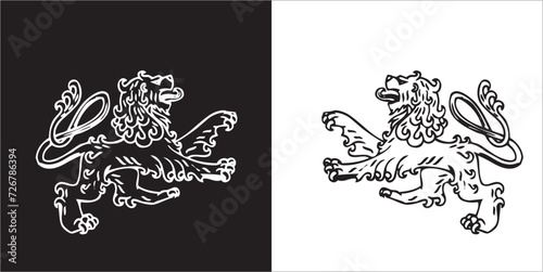 Illustration vector graphics of lion icon