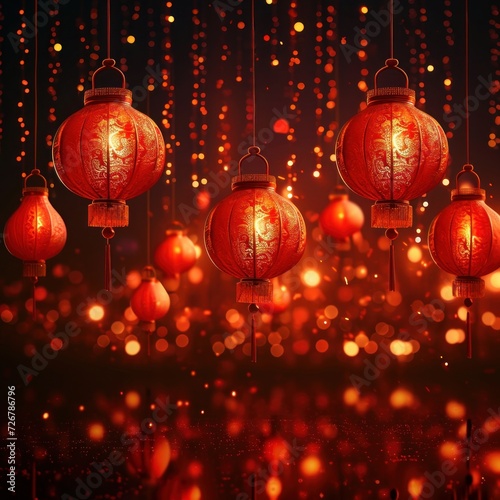 chinese new year celebration with lanterns 