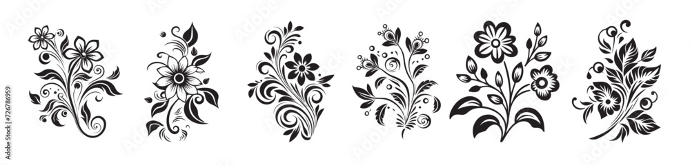 Set of flower ornaments shape vector graphics
Set of flower ornaments shape vector graphics