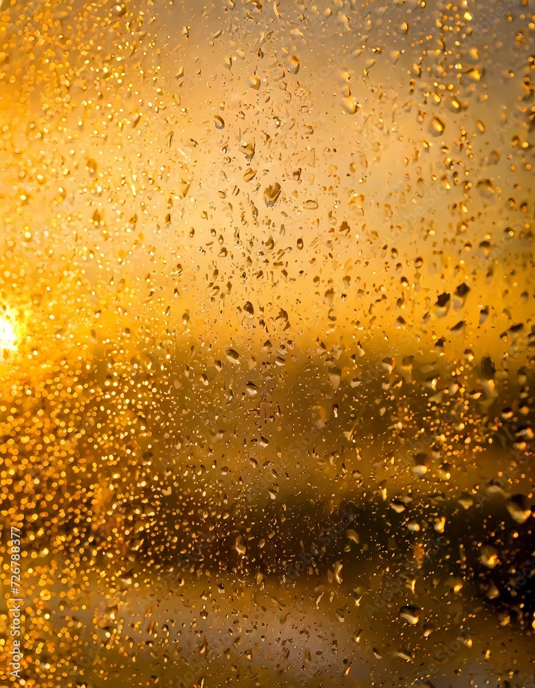 Golden Glow Through Rain-Spattered Windows Golden Glow Through Rain-Spattered Windows