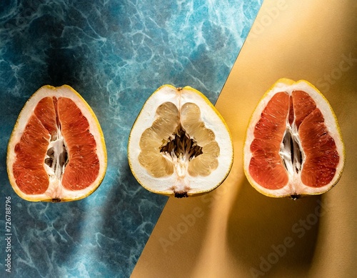 cherimoya cut in half on a kitchen top