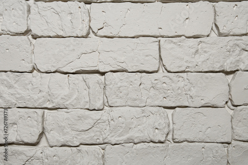 Detailed decorative brick texture, white brick wall, sharp shadows, bricks pattern