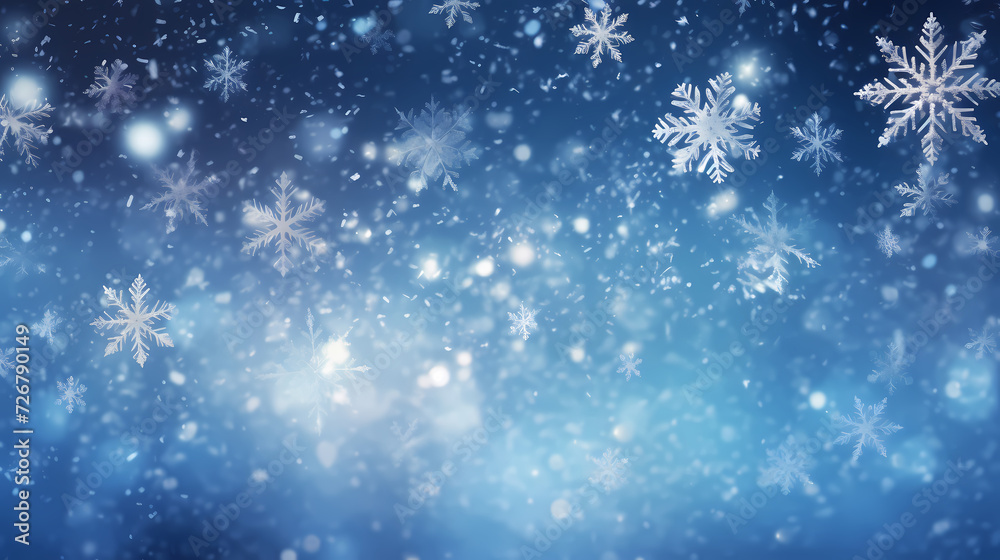 Fototapeta premium Wonderful scene formed by snowflakes, winter background