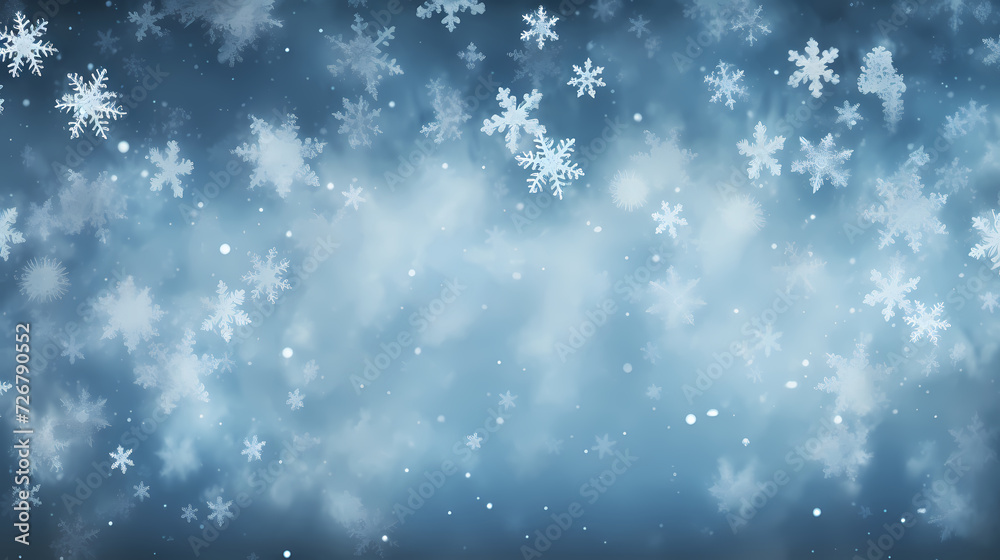 Snowflake background, snowflake border, winter holiday background, soft colors and dreamy atmosphere