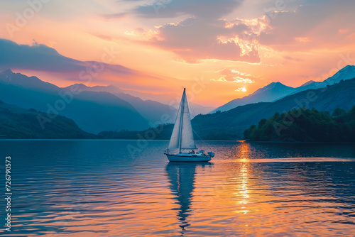 person sailing a boat on a river at sunset