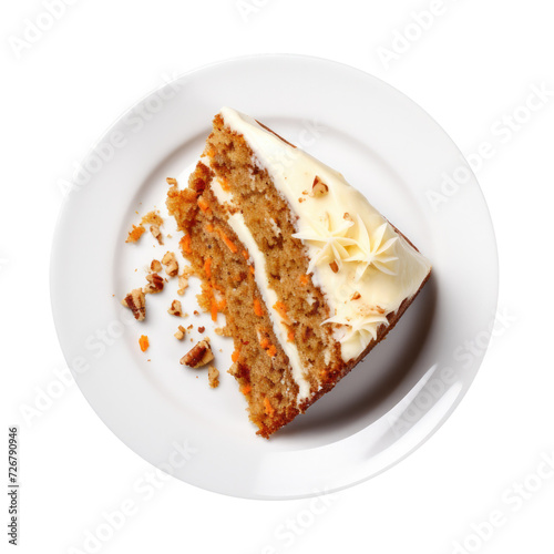 Delicious Slice of Carrot Cake Isolated on a Transparent Background 