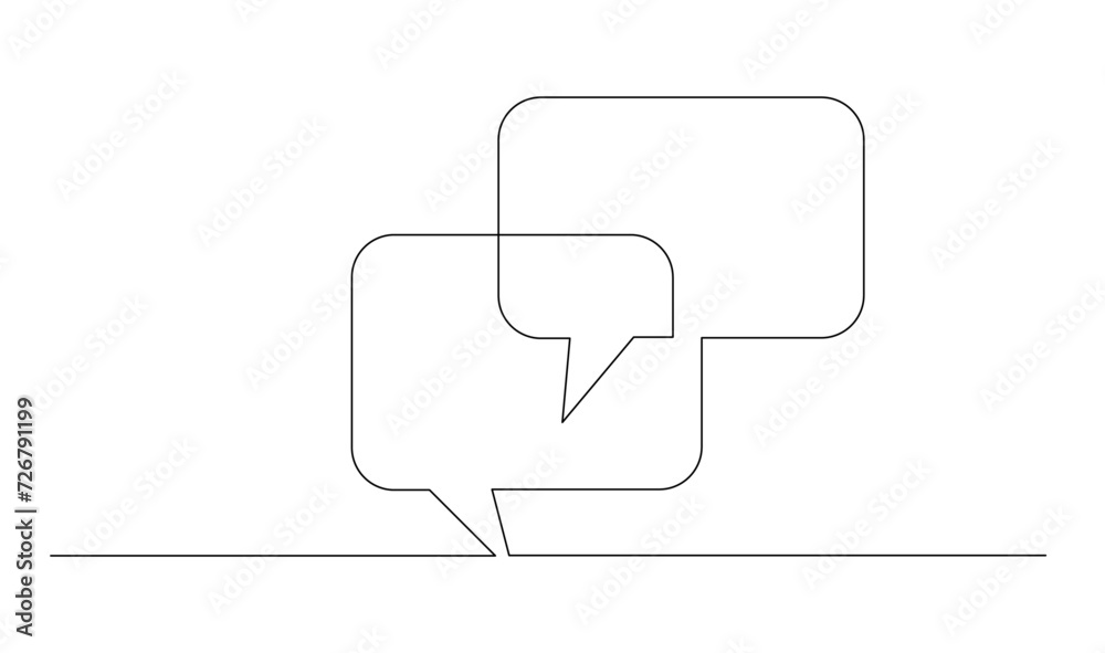 Continuous Line Drawing of Doodle Speech Bubble. template Continuous Line Drawing of Doodle Speech Bubble. template