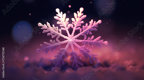Wonderful scene formed by snowflakes  winter background