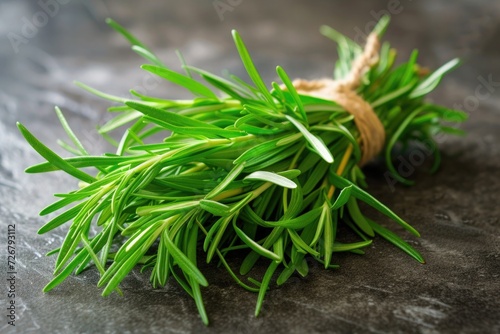 a bunch of tarragon herb on a table