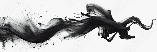 a black  ink splatter on a white background, a black splash painting on white background, Black charcoal powder dust paint white explosion explode burst isolated splatter abstract. 