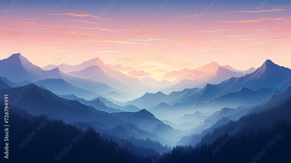 Stunning mountains, panoramic peaks PPT background Stunning mountains, panoramic peaks PPT background