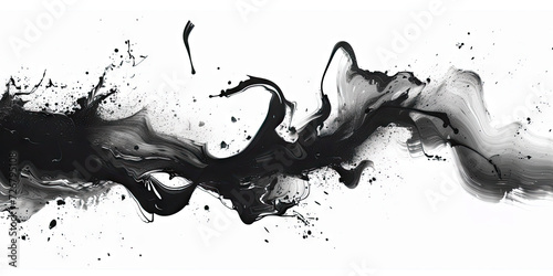 a black  ink splatter on a white background, a black splash painting on white background, Black charcoal powder dust paint white explosion explode burst isolated splatter abstract. 