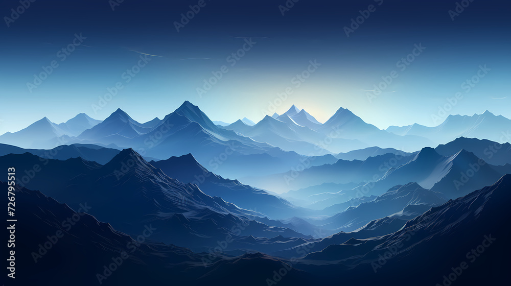Fototapeta premium Stunning mountains, panoramic peaks PPT background
