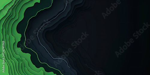 abstract green background with waves, green paper art, A green abstract background with wavy lines. for nature-themed designs, environmental concepts, or vibrant and modern digital art.green paper cut © Planetz