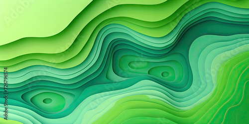 abstract green background with waves  green paper art  A green abstract background with wavy lines. for nature-themed designs  environmental concepts  or vibrant and modern digital art.green paper cut
