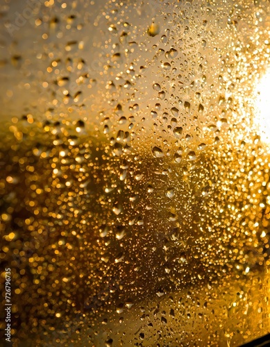 Alba Dorata: Riflessi del Sole su Gocce di Rugiada o di pioggia
