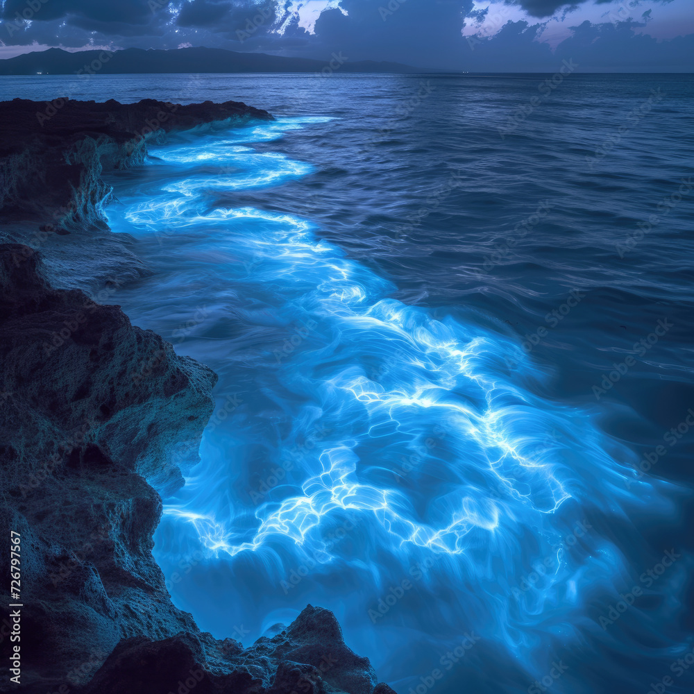 Luminescence Waves in Ocean Depths