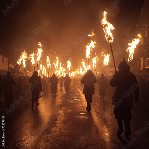Torchlight Blazes Marching in the Night