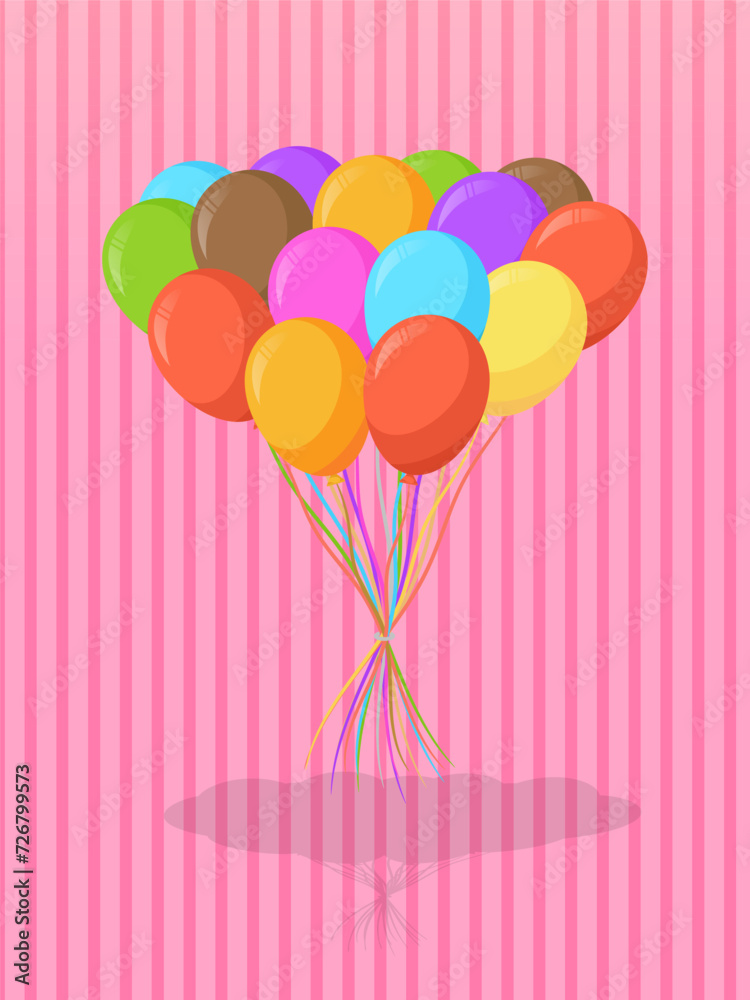 colorful balloons banner background, birthday and celebration banner with balloons
