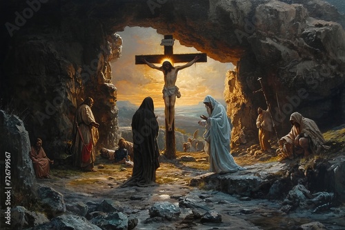 The poignant narrative of Easter depicting the crucified generative ai