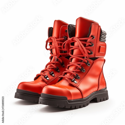Firefighter Boots illustration. worker leather safety shoes isolated white background
