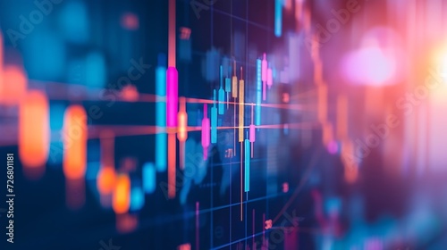 Stock market or forex trading graph and candlestick chart suitable for financial investment concept. Economy trends background for business idea and all art work design. Abstract finan : Generative AI photo