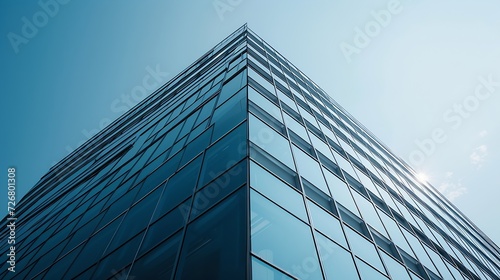 Modern and sleek office building exterior with clean lines and architectural elegance   Generative AI