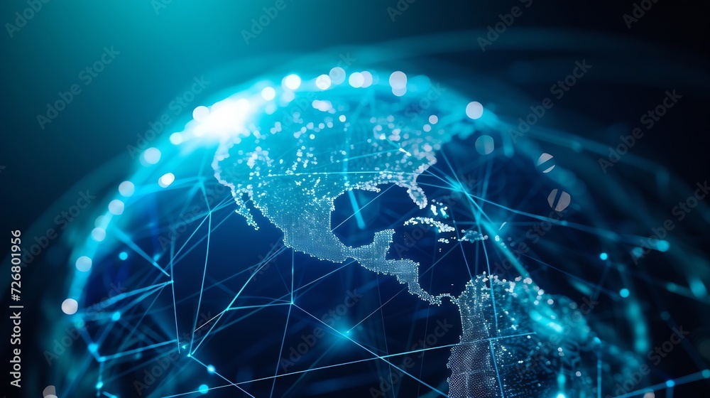 Communication technology and internet worldwide for business. Global world network connected and telecommunication on earth cryptocurrency, blockchain and IoT. : Generative AI Communication technology and internet worldwide for business. Global world network connected and telecommunication on earth cryptocurrency, blockchain and IoT. : Generative AI