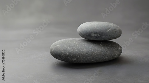 Spa stones on the grey background. : Generative AI