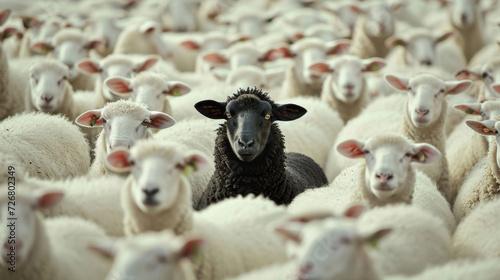 Standing Out - One Black Sheep in the Herd