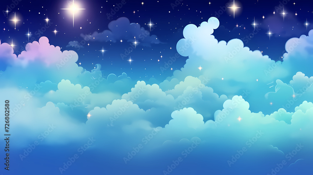 Gradient abstract stars background, starry night sky