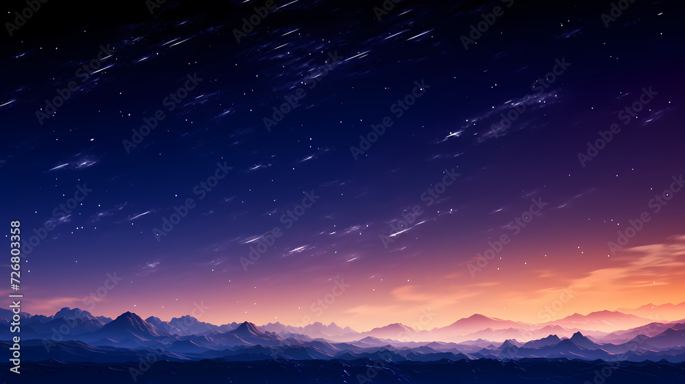 Fototapeta premium Mysterious star themed gradient background with countless twinkling stars