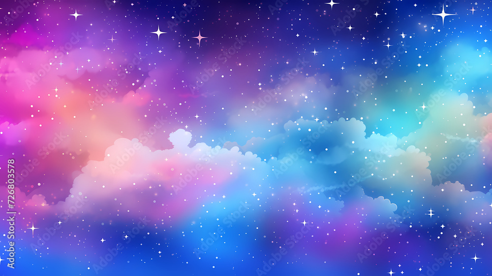 Fototapeta premium Mysterious star themed gradient background with countless twinkling stars