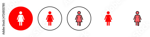 Female icon set illustration. woman sign and symbol