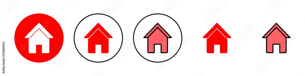 Home icon set illustration. House sign and symbol