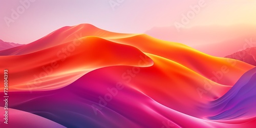 The gradient background features orange, pink, and purple, presented in the style of light sky-blue and red, and smooth and curved lines. photo