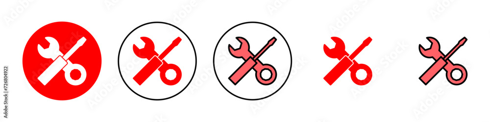 Repair tools icon set illustration. tool sign and symbol. setting icon. Wrench and screwdriver. Service Repair tools icon set illustration. tool sign and symbol. setting icon. Wrench and screwdriver. Service